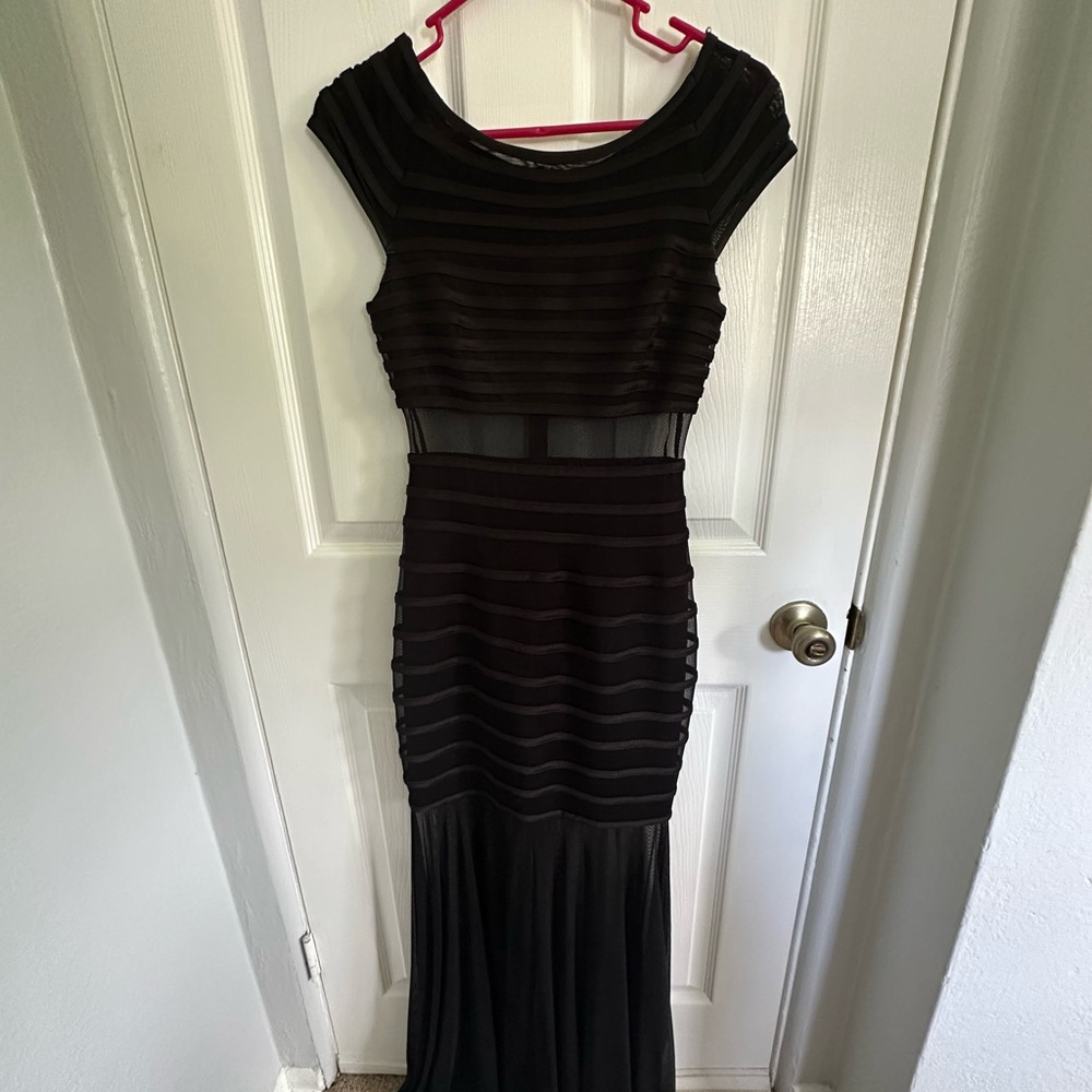 Aqua Black Sheer Maxi Dress